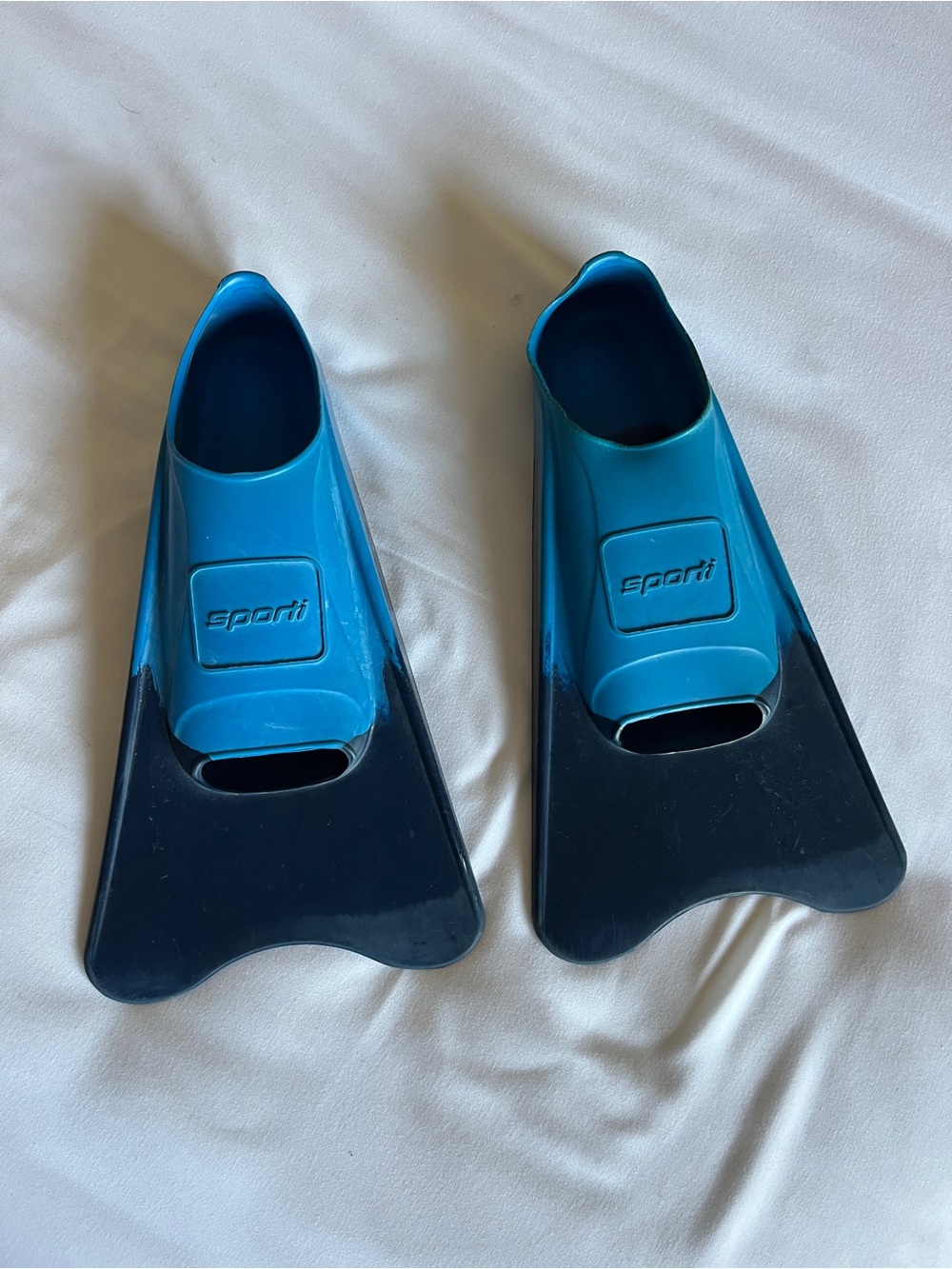 Sporti Blue Floating Swim Fins Training Flips M1-3 W3-5